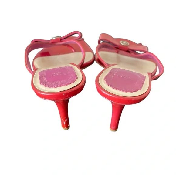 Dior Pink Patent Leather Bow Sandals Size 38 - Picture 3 of 8